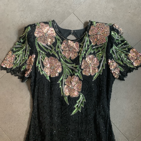 Vintage Silk Scala Beaded Dress - Picture 5 of 7